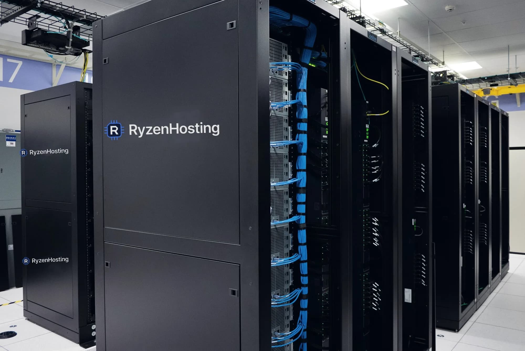 RyzenHosting Ryzen 9 9950X server racks in the Chicago data center